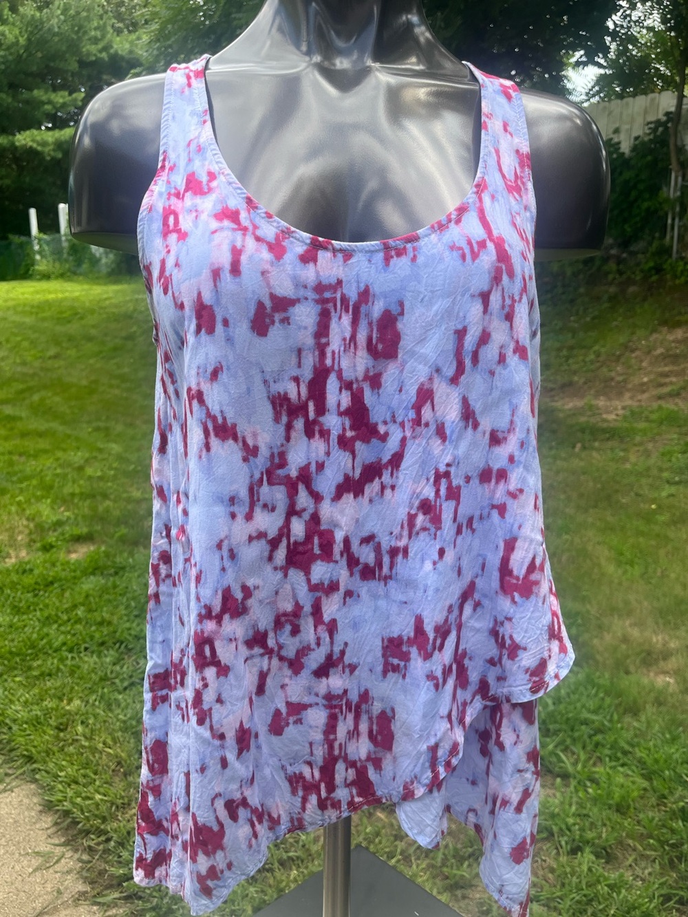 Splendid Lavender Tank with Magenta Abstract Print